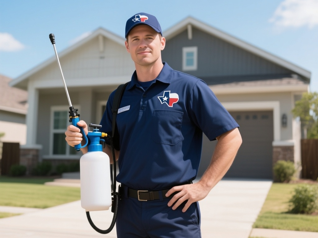 Professional pest control technician in New Braunfels